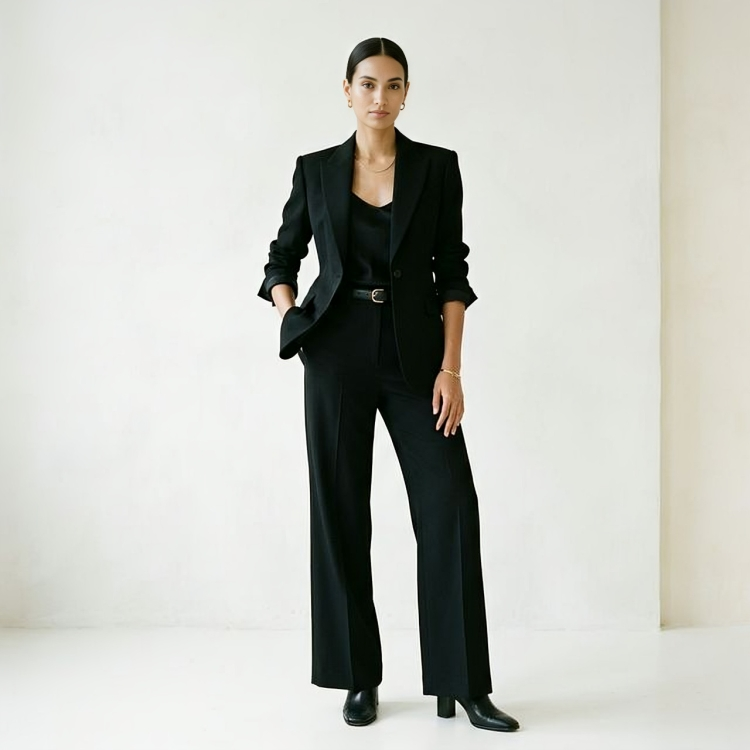 ThreadFash Dark Muse Look 1 - Modern Noir Fashion Silhouette