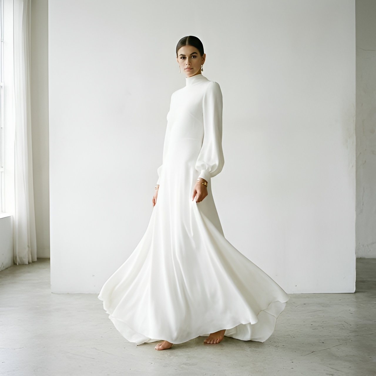 ThreadFash Blanc Lumière Look 1 - Pure White Contemporary Fashion